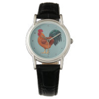 Rhode Island Red Rooster Crowing