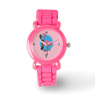 Relógio De Pulso Rico Flamingo Pink Glitter Watch