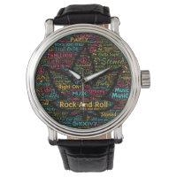 Rock n Roll Pote Leaf Word Art