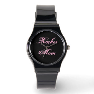 Relógio de Pulso Rocker Mãe (Preto e Rosa)