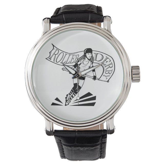 Relógio De Pulso Roller Derby Banner Girl Watch (Frente)