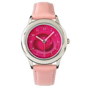 Relógio De Pulso Rosa Rosa Vermelha Romântica