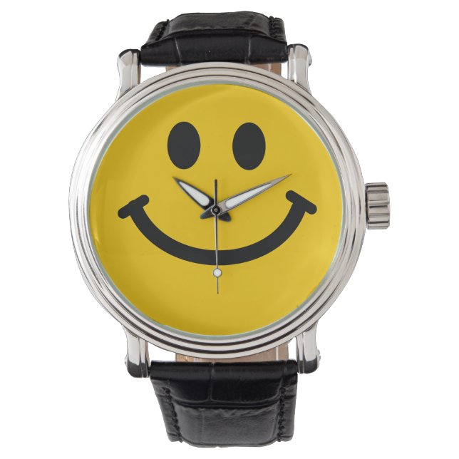 Relógio De Pulso Rosto Feliz Amarelo (Frente)