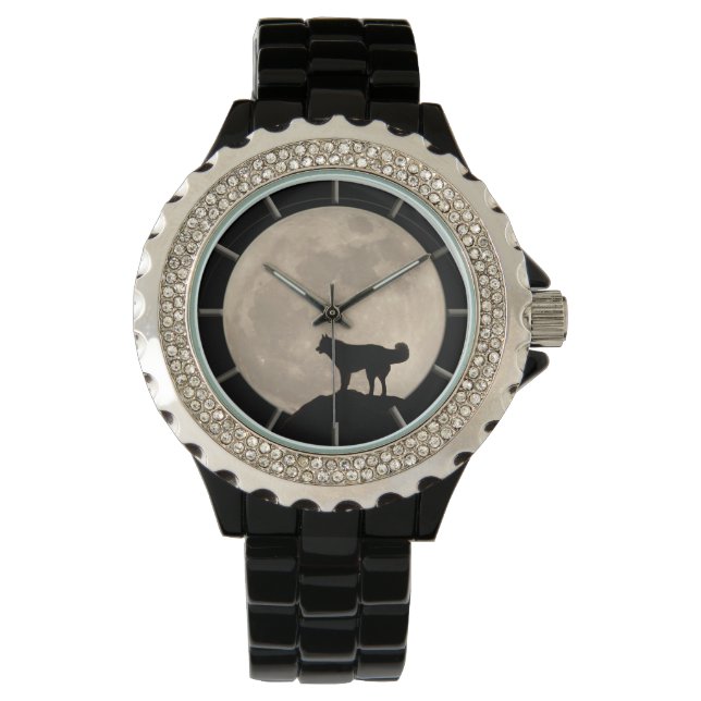Relógio De Pulso Rouco Watch Siberian Husky / Malamuute Wrist Watch (Frente)