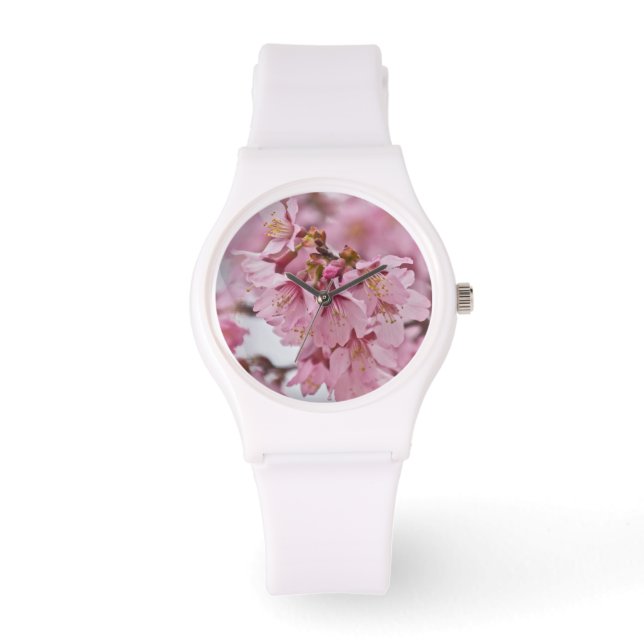 Relógio De Pulso Sakura Cherry Blossoms Rosa Pálido (Frente)