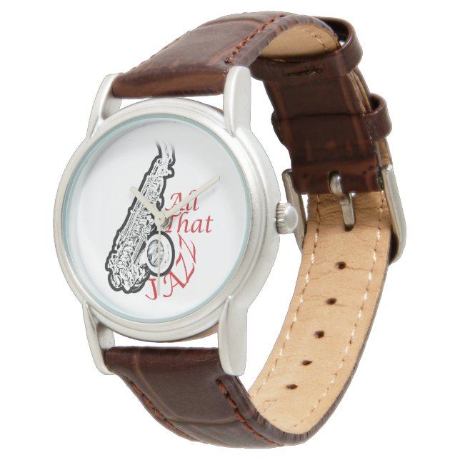 Relógio De Pulso Saxofone Jazz Musical Banda Wrist Watch (Angular)