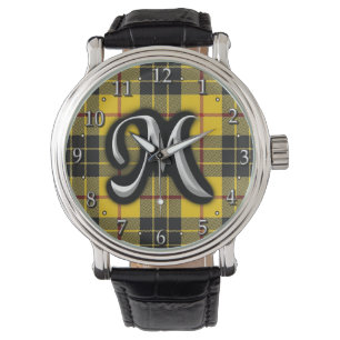 Relógio De Pulso Scottish Clan MacLeod Monograma Tartan
