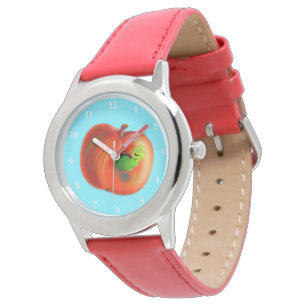 Relógio De Pulso Sem-fim feliz em Apple vermelho