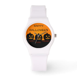 Relógio De Pulso Senhoras Halloween Esporty White Silicon Watch