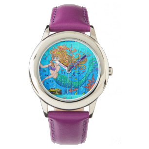 Relógio De Pulso sereia redheaded subaquática