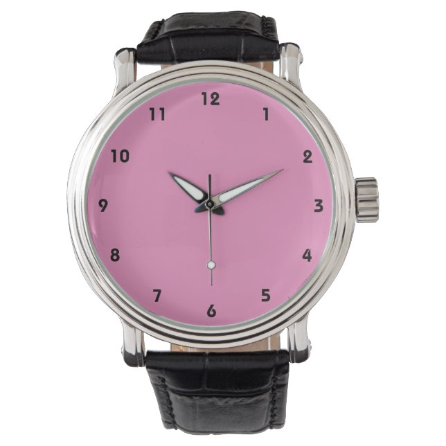 Relógio De Pulso Série de cores básicas rosa (Frente)