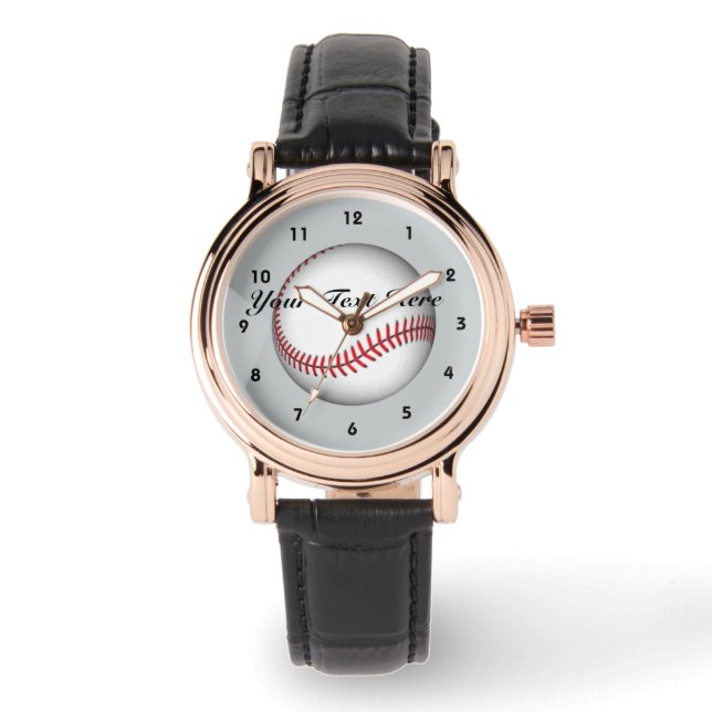 Relógio De Pulso Seu Texto Aqui Baseball Watch (Frente)