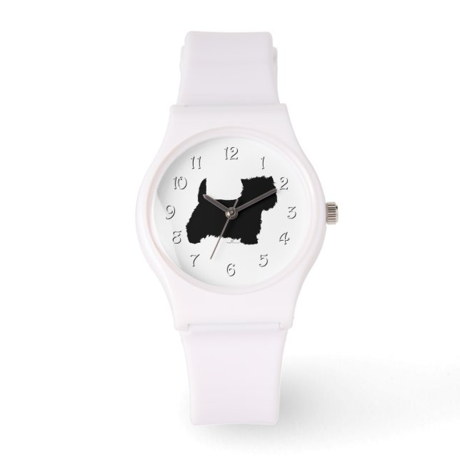 Relógio De Pulso Silhueta Westie em Pé (Frente)