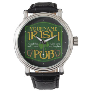 Relógio De Pulso Sinal irlandês personalizado do bar