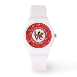 Relógio De Pulso Sinalizador Belga Red LOVE Personalizado