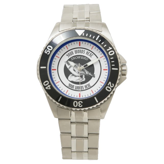 Relógio De Pulso Snowbird Custom Stainless Steel Watch (Frente)
