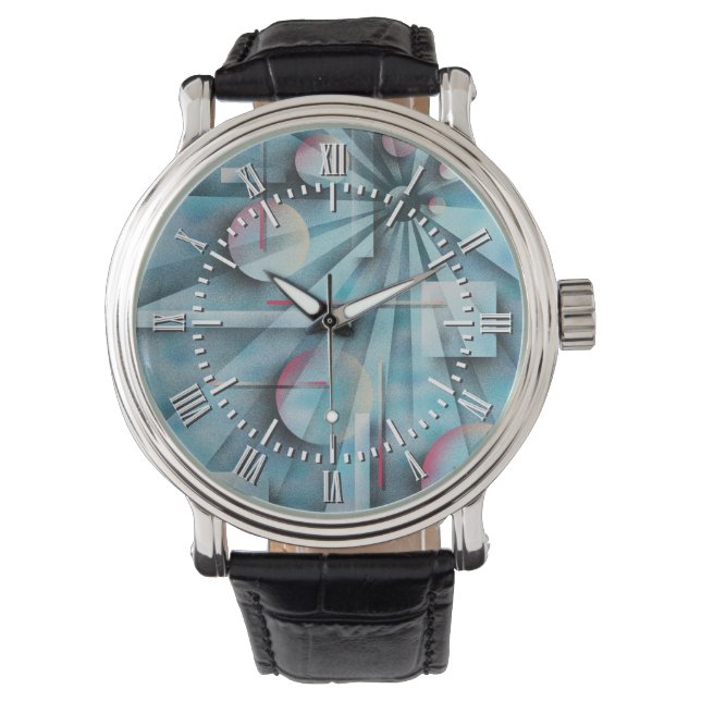 Relógio De Pulso Sombras de Fibonacci (Frente)