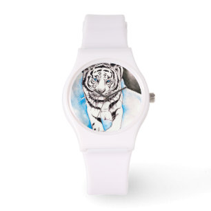 Relógio De Pulso Sow de Tigre Siberiano Branco