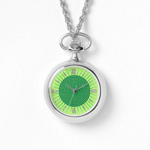 Relógio De Pulso Sunburst Geométrico Moderno - Emerald Green e Lim