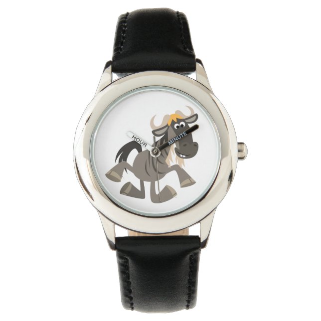 Relógio De Pulso Tap de Cartoon Bonito Dançando Wildebeest Watch (Frente)