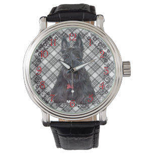 Relógio De Pulso Tartan Scottie Preto e Branco