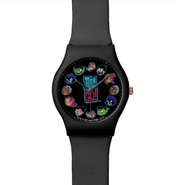 Relógio De Pulso Teen Titans Go! | Padrão da cabeça dos Titans (Detalhe)