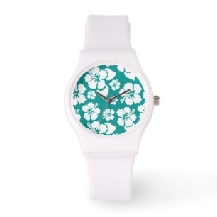 Relógio De Pulso Teste padrão de flor havaiano do hibiscus