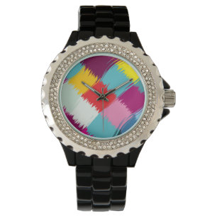 Relógio De Pulso Traços de tinta desenho abstrato