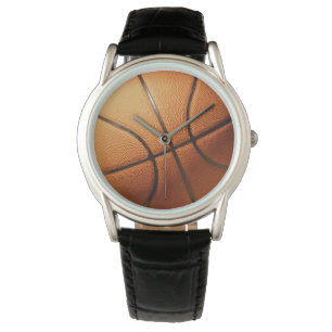 Relógio De Pulso Tradicional de basquetebol laranja redondo,
