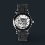 Relógio De Pulso Trendy cat watch para mulheres<br><div class="desc">Trendy cat cuida das mulheres. Gato bonito vestindo óculos nerds. Engraçado ideia de presente para amante de gatos / dono / pessoa.</div>