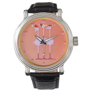 Relógio De Pulso Três flamingos do Natal