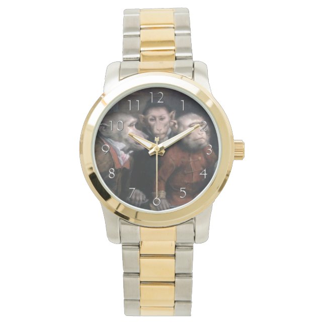 Relógio De Pulso Três macacos Ricos (Frente)