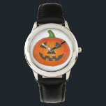 Relógio De Pulso Trick ou Tratar Abóbora-de-Obra Esculpida de Hallo<br><div class="desc">Veja uma ilustração original de uma abóbora laranja de jack o' lanterna. Perfeito para o Halloween! Este design também está disponível em outros produtos. Não vê o que está procurando? Precisa de ajuda para a personalização? Entre em contato com Rebecca para ter algo projetado só para você.</div>