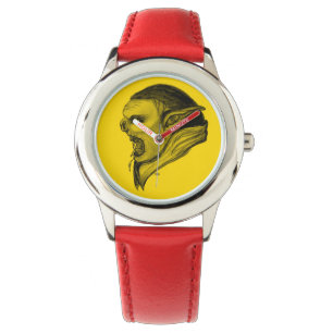 Relógio De Pulso Troll - design preto e amarelo