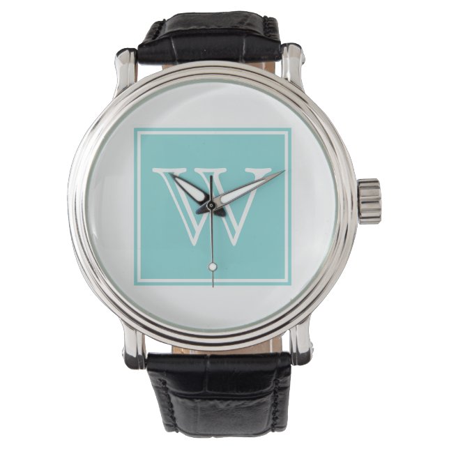 Relógio De Pulso Turquoise Square Monograma Watch (Frente)