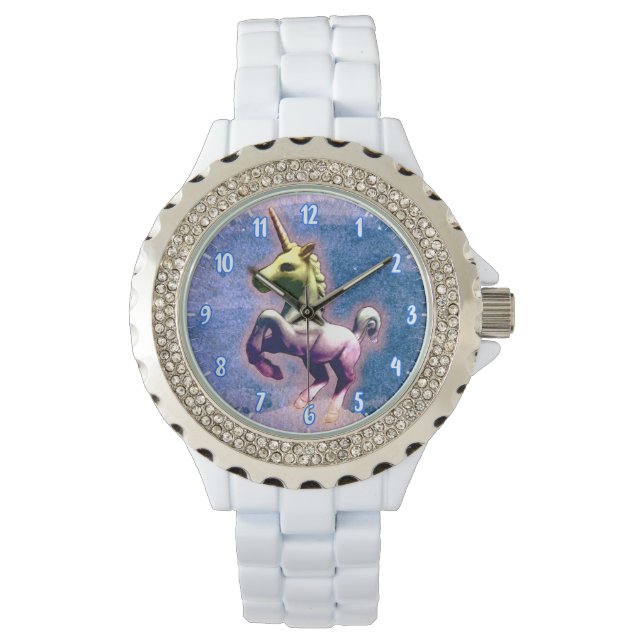 Relógio De Pulso Unicórn Wrist Watch (Azul) (Frente)