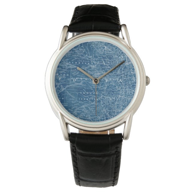 Relógio De Pulso US Map Blueprint (Frente)