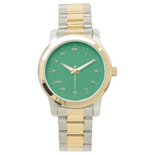 Relógio De Pulso Verde gaélico e Dourado