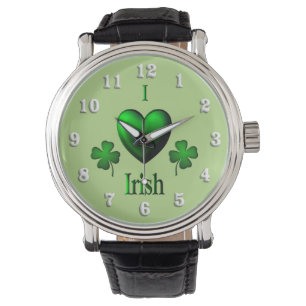 Relógio De Pulso Verde mim números do branco de w do irlandês do