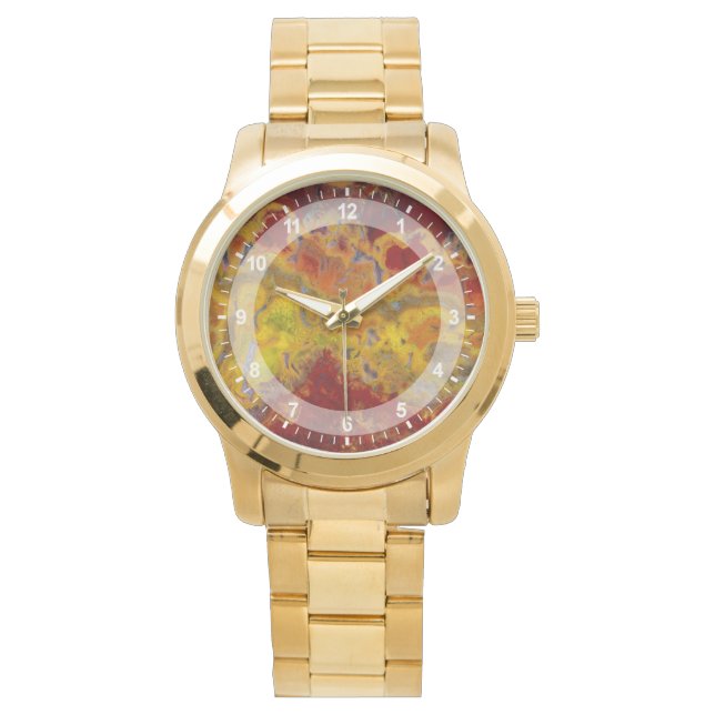 Relógio De Pulso Vermelho e amarelo Crayloa Jasper (Frente)