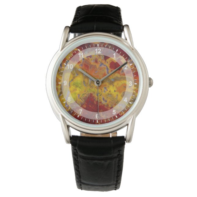 Relógio De Pulso Vermelho e amarelo Crayloa Jasper (Frente)