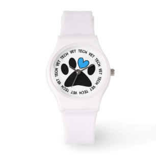 Relógio De Pulso Vet Tech Watch Cat and Dog Paw Design