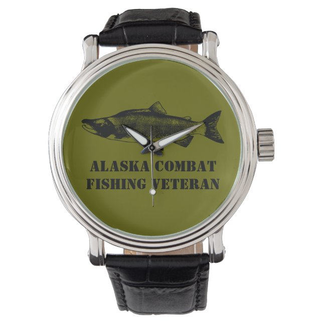Relógio De Pulso Veterano da Pesca de Combate do Alasca (Frente)