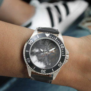 Relógio De Pulso Vigilância Personalizada da Locomotiva do Comboio 