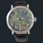 Relógio De Pulso Vintage Fine Art, Claude Monet<br><div class="desc">Chorando Willow II (1918) de Claude Monet é uma pintura impressionista de arte natural. Faz parte de uma série de pinturas de árvores salgueiras que Monet pintou em seus jardins em Giverny, França. Um pomar de árvores numa floresta durante a estação do outono. Sobre o artista: Claude Monet (1840-1926) foi...</div>