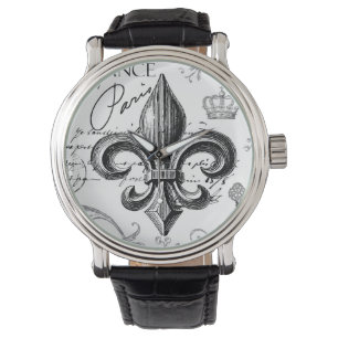 Relógio De Pulso Vintage Fleur de lis Watch