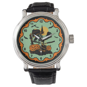 Relógio De Pulso Vintage Halloween Witness e Black Cats Watch