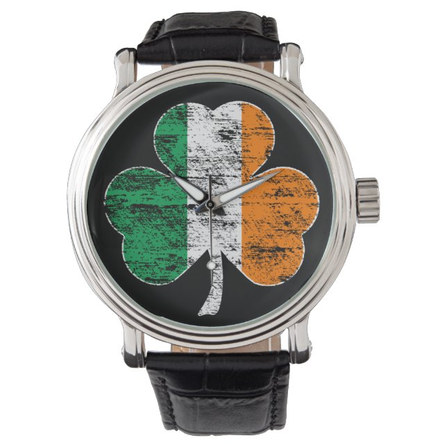Relógio De Pulso Vintage - Irish Flag Shamrock Watch (Frente)