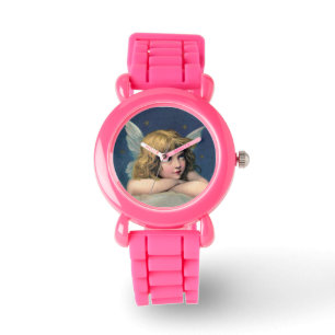 Relógio De Pulso Vintage Resting Angel Watch com Glitter Strap