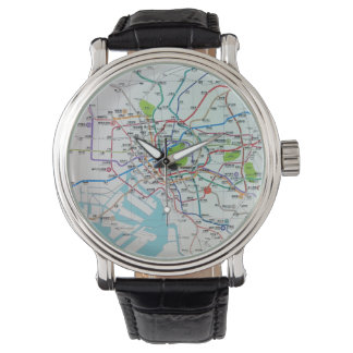 Relógio De Pulso Vintage Tokyo Metro Map Watch